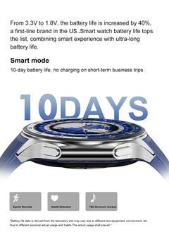 RollsTimi  Men's Smartwatch 1.43 AMOLED HD Screen Bluetooth Calling Activity Tracker Heart Rate Monitor IP68 Waterproof Compatible Android and iOS, Sports and Fitness Watch,Silver Steel  - Image 3