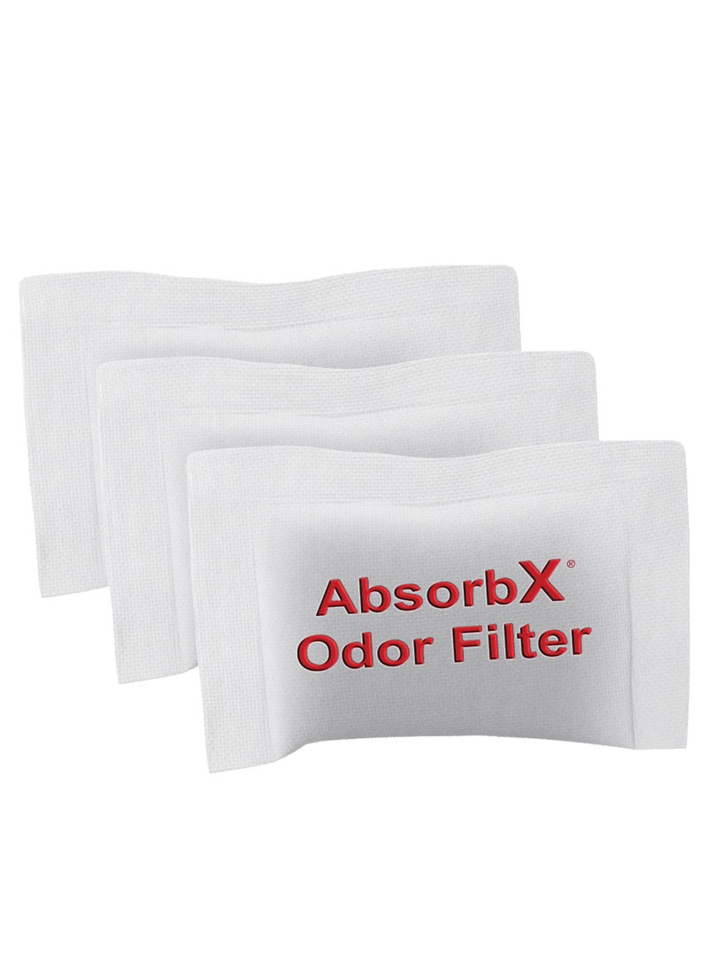 iTouchless iTouchless Official AbsorbX Trash Can Deodorizer 3Pack All Natural Activated Charcoal Odor Absorber Stops Garbage Smells Air Filter Freshener for 8 Gal and Larger Waste Bins with Compartment 