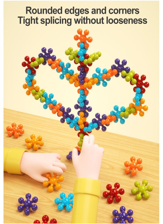 DIY Plum Blossom Building Blocks - 80 Reusable Educational Toys for 3+ Year Olds, Washable Materials, Creative Early Learning and Motor Skills Development, Gifts for Toddlers  - Image 4