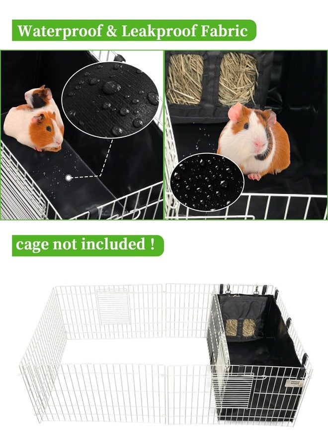 GINIDEAR Guinea Pig Cage Liner, Litter Box & Hay Feedder for Guinea Pig Rabbits Hamsters Hedgehogs Ferrets and Other Small Animals. for Midwest Cage Kitchen 24"X13", Black - Image 5