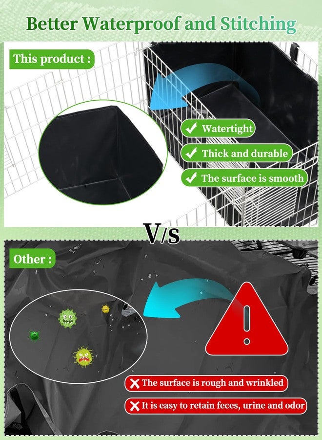 GINIDEAR Guinea Pig Cage Liner, Litter Box & Hay Feedder for Guinea Pig Rabbits Hamsters Hedgehogs Ferrets and Other Small Animals. for Midwest Cage Kitchen 24"X13", Black - Image 4