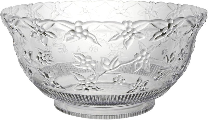 8 Quart Embossed Clear Punch Bowl