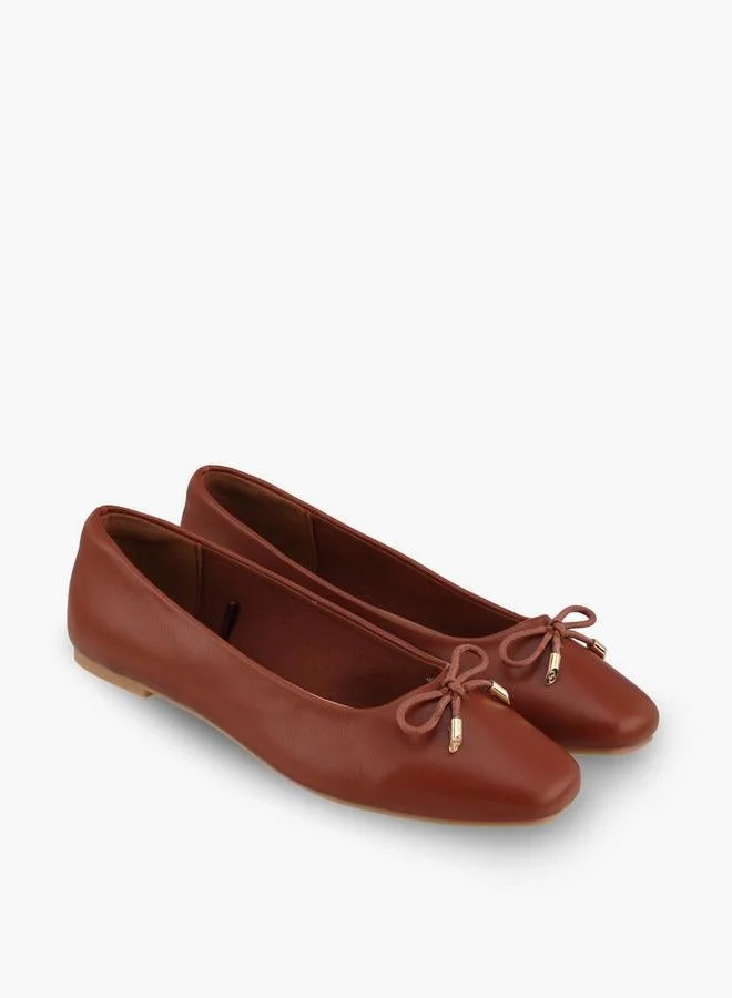 Celeste TAN Women Bow Accent Ballerina Shoes for Women | Best Price UAE