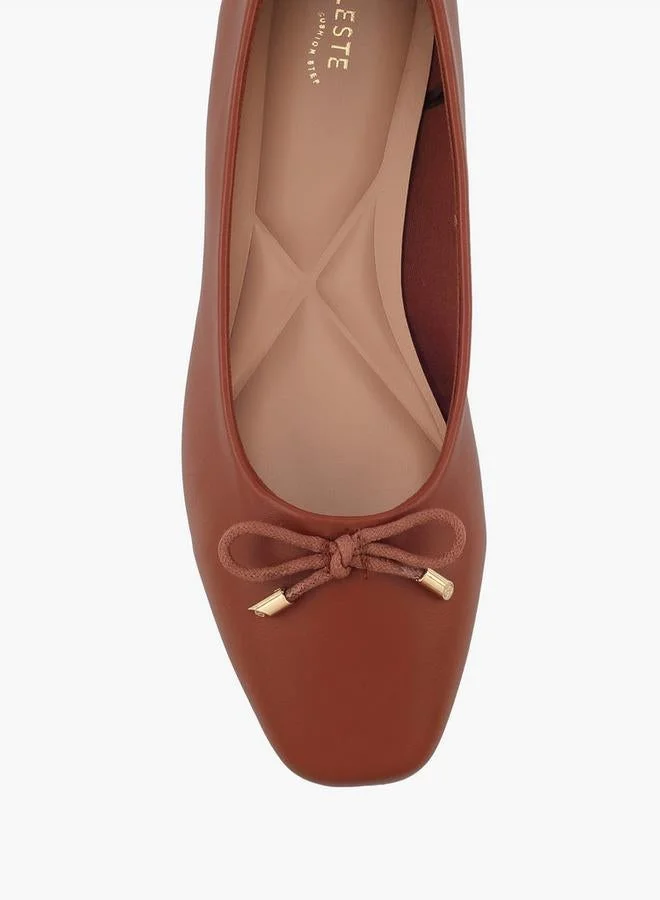 Celeste TAN Women Bow Accent Ballerina Shoes for Women | Best Price UAE