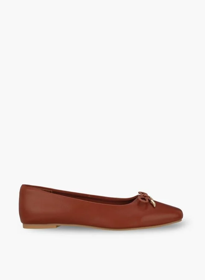 Women Bow Accent Ballerina Shoes
