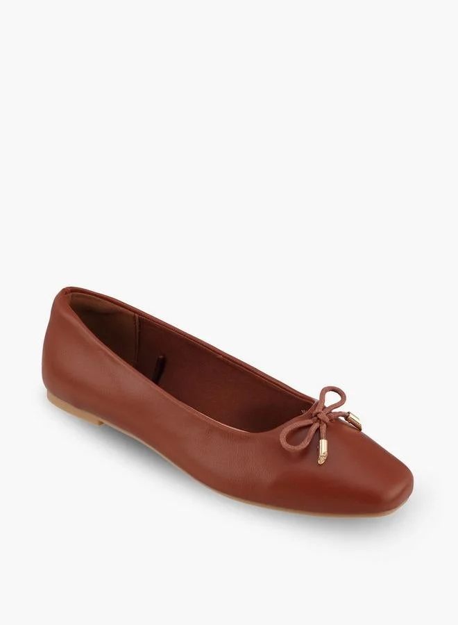Celeste TAN Women Bow Accent Ballerina Shoes for Women | Best Price UAE