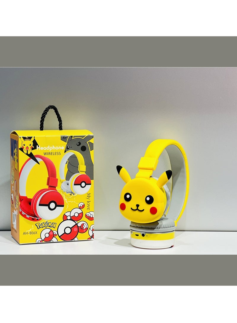 بوكيمون سماعة بلوتوث لاسلكية سماعة ألعاب سماعة قابلة للطي تدعم FM كمبيوتر محمول موسيقى سماعة ستيريو - Image 3