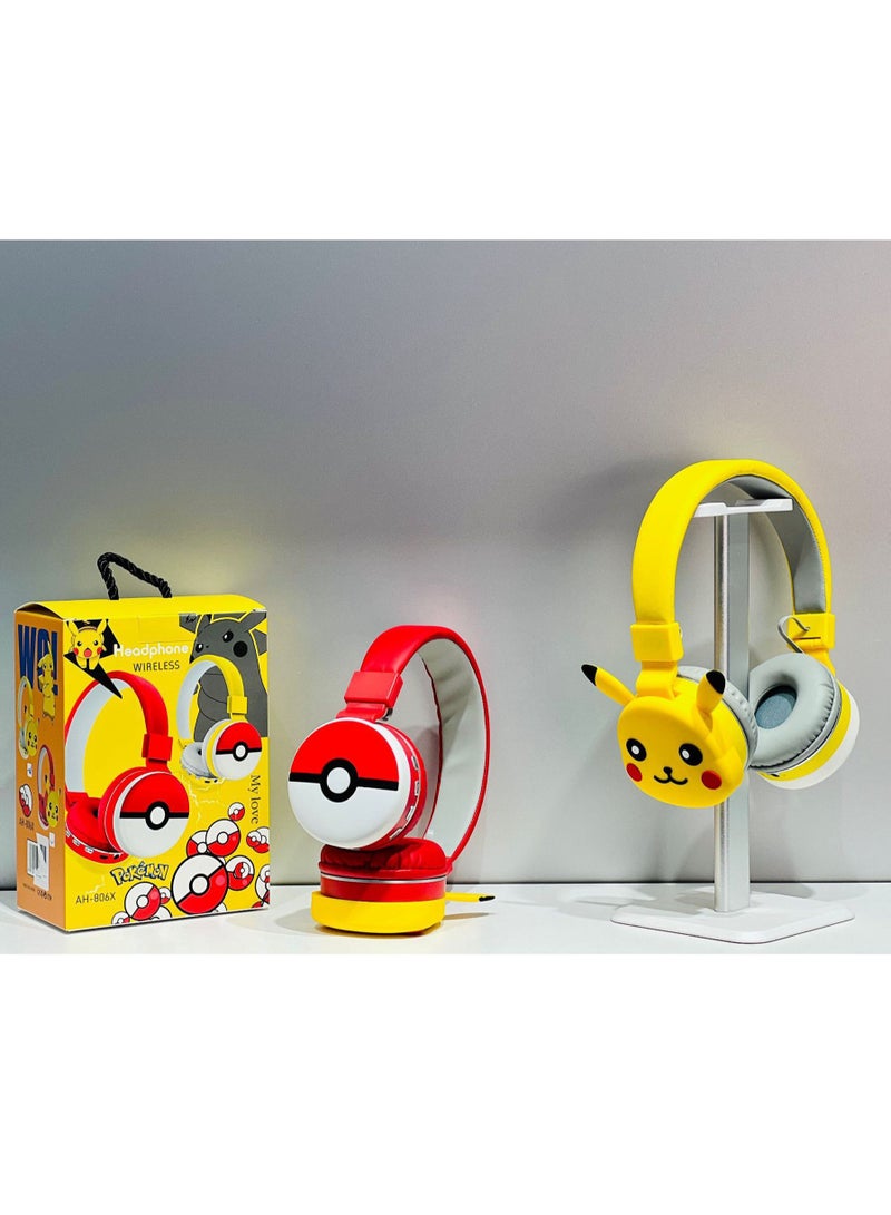 بوكيمون سماعة بلوتوث لاسلكية سماعة ألعاب سماعة قابلة للطي تدعم FM كمبيوتر محمول موسيقى سماعة ستيريو - Image 2