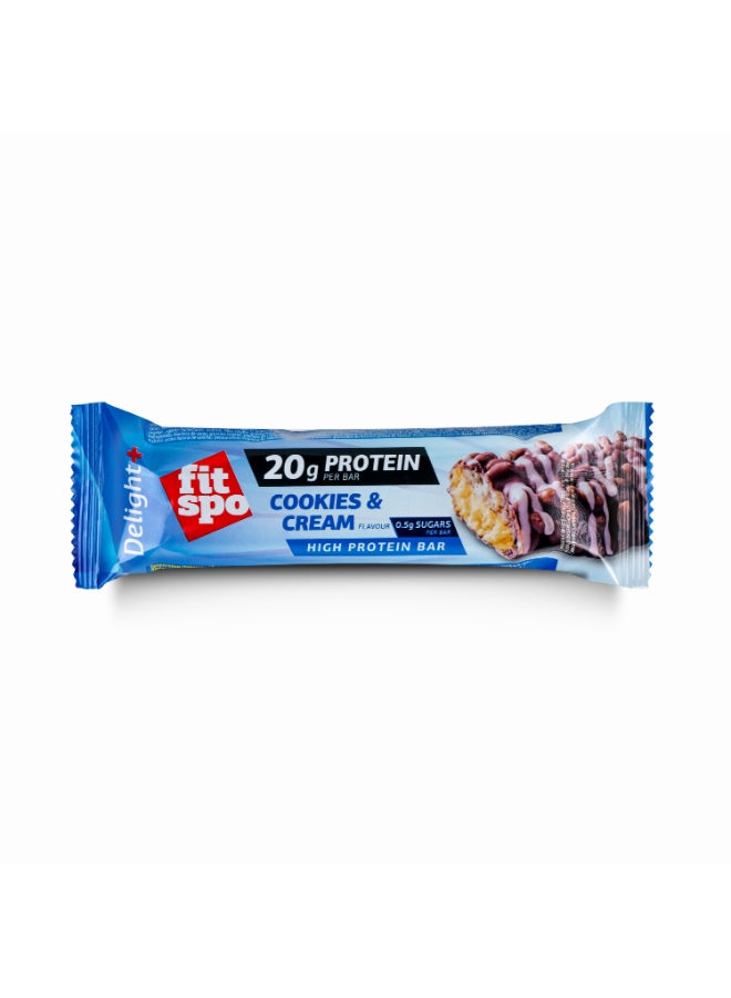 Fitspo Delight Protein Bar (20g Protein), Cookies & Cream - 60g