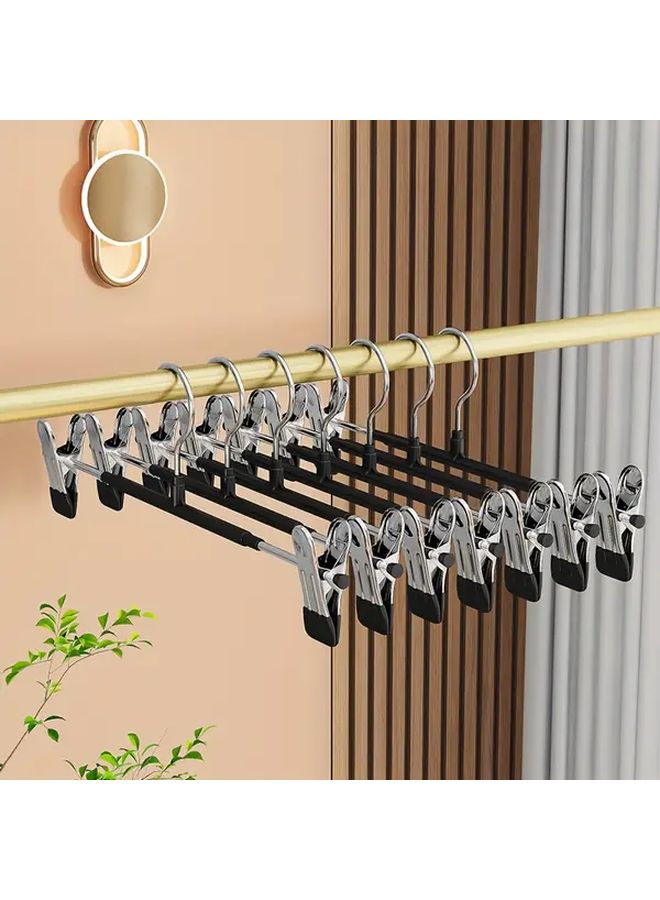 5 Pack Gray Heavy Duty Metal Pants Hangers With Adjustable Clips - Image 1