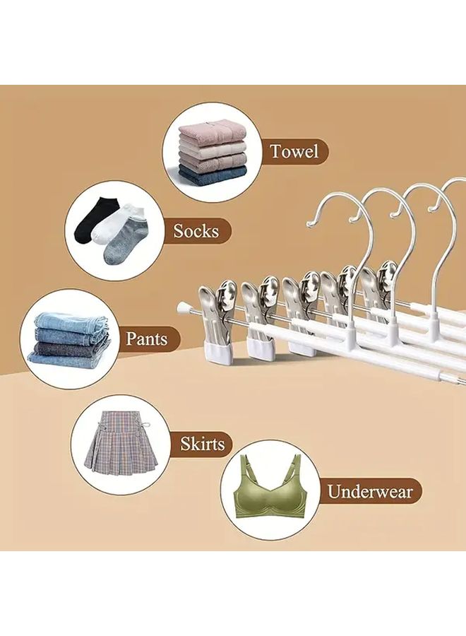5 Pack Gray Heavy Duty Metal Pants Hangers With Adjustable Clips - Image 5