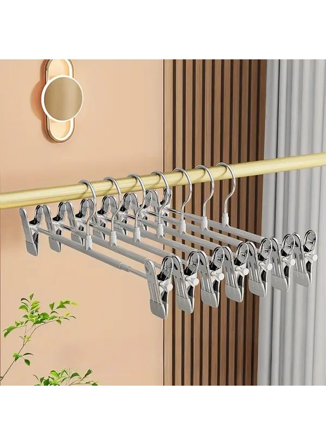 5 Pack Gray Heavy Duty Metal Pants Hangers With Adjustable Clips - Image 3
