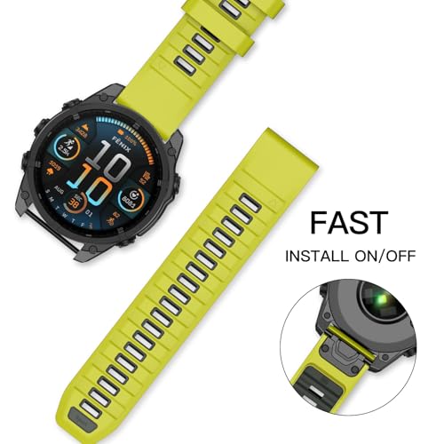 OVERSTEP Watch Band Compatible with Garmin Fenix 8 47mm/Fenix 7/Fenix 7 Pro/Fenix 6/Fenix 6 Pro/Fenix 5/Fenix 5 Plus, 22mm QuickFit Silicone Bands for Epix Pro 47mm/Fenix E/Forerunner 945 955 - Image 3