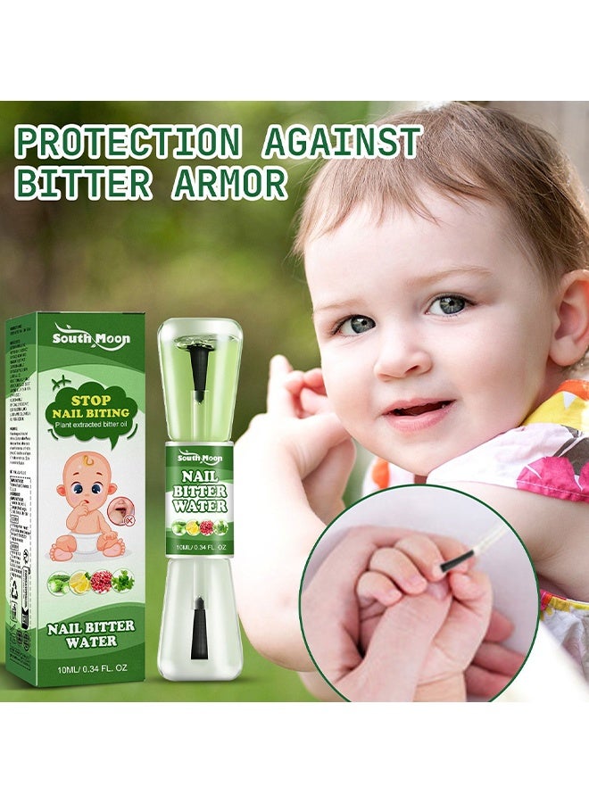 SOUTH MOON Nail Bitter Water, Nail Biting Treatment For Kids, 100% Natural And Kids Safe Bitter Taste, Nail Biting Prevention, No Bite Nail Polish For Stop Thumb Sucking, ​Day Night Care 10ml - Image 2