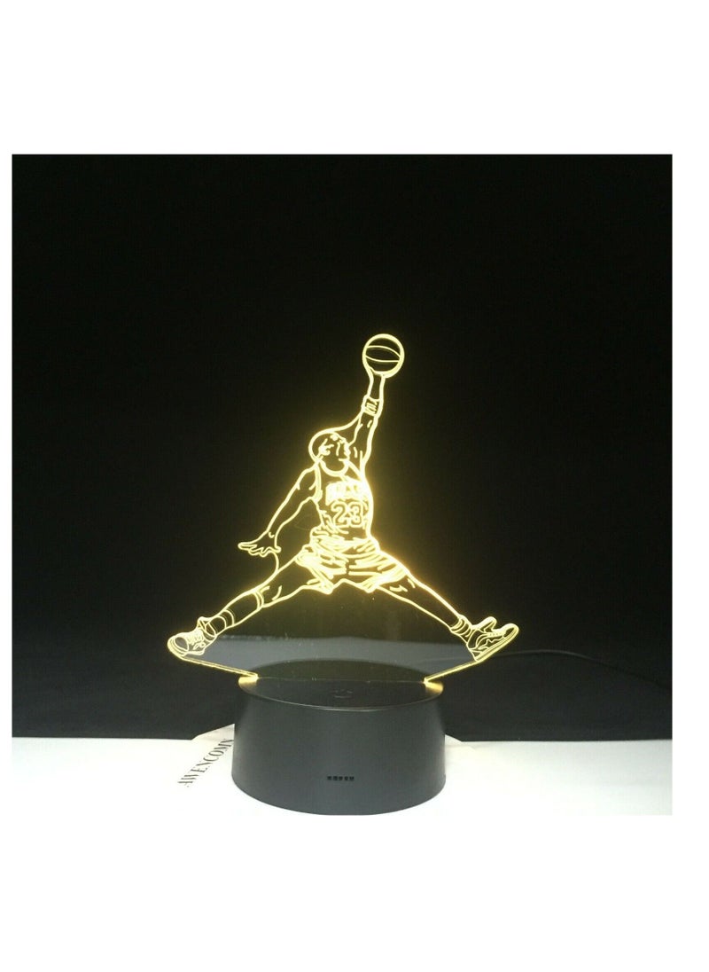 althiqahkey - Greatest Basketball Player Michael Jordan Dunk Chicago Bulls 3D LED Night Light Lamp with Remote Controller - Image 1