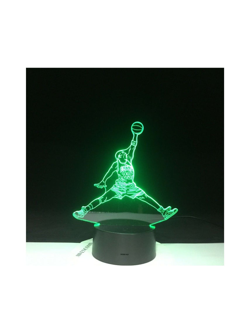 althiqahkey - Greatest Basketball Player Michael Jordan Dunk Chicago Bulls 3D LED Night Light Lamp with Remote Controller - Image 1
