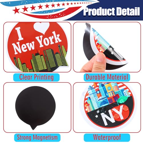 Fabbay 25 Pcs New York Fridge Magnet Magnetic Refrigerator Stickers New York Souvenirs Gifts Refrigerator Magnets for Fridge Laptop Locker Home Decoration Accessories - Image 4