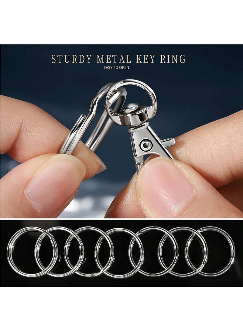 50 pieces of medal and pendant making accessories, silver-colored clips and keyrings, 50 rings with 50 clips - Image 2