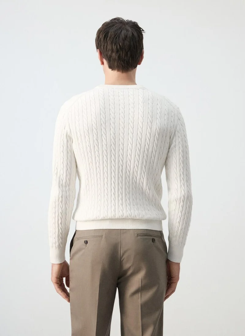 مانجو مان 100% cotton cable knit sweater