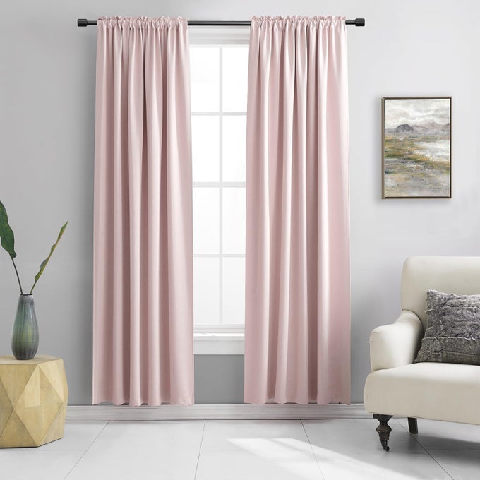 BABY PINK ROOM DARKENING NURSERY CURTAINS PASTEL PINK LIGHT REDUCING THERMAL INSULATED ENERGY SAVING BLACKOUT CURTAINSDRAPES FOR BEDROOM1 PAIR52 X 84 INCH LENGTH