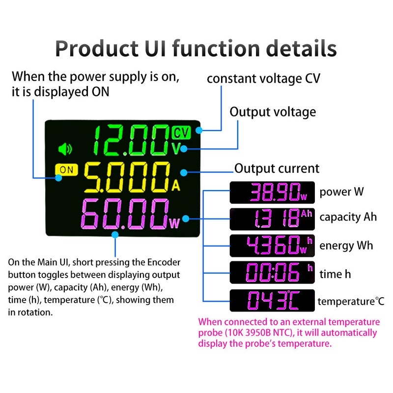 Digital Direct Current Voltage Regulator Powersupply Module Full Viewing Angle VA Color LCD Display Support Firmware Upgrading Maximum Power Point Tracking Solar Charging and Serial Communication - Image 5