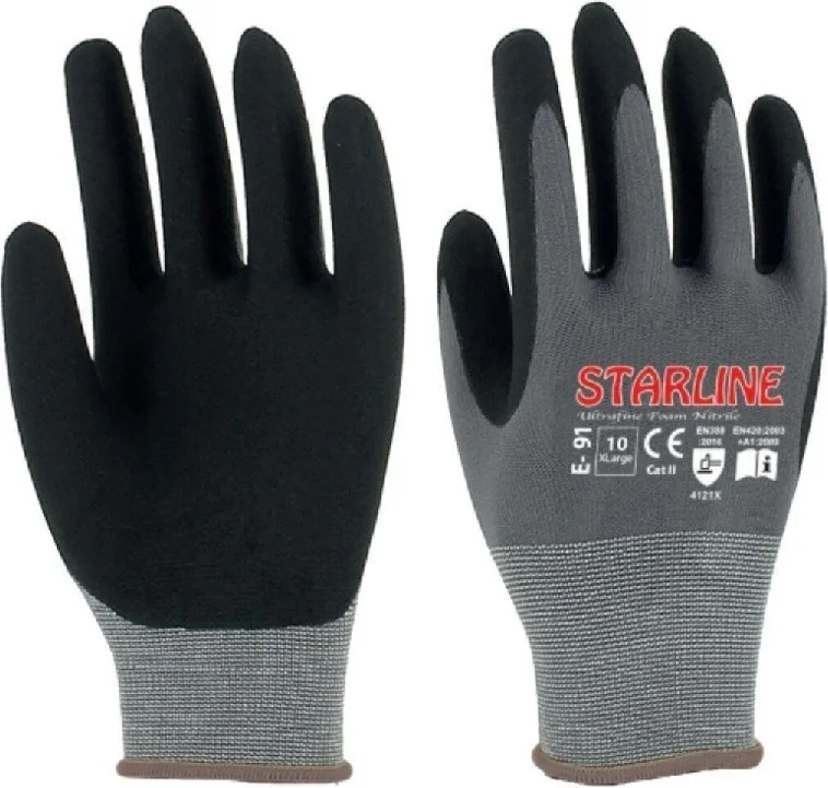 Starline E-91 Micro Foam Nitrile Gloves (3 Pairs) (Number 10)