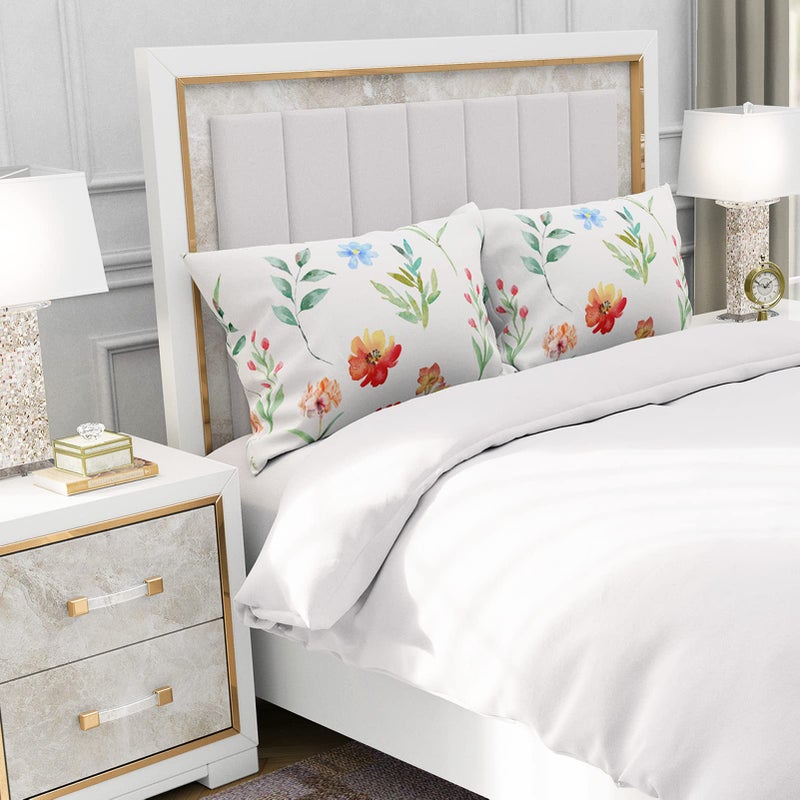 YIYEA Pillow Cases Queen Size Set of 2  Ultra Soft Double Brushed Microfiber Pillowcases Queen  Floral Bed Pillow Covers  Fade Resistant  Easy Slip-On (20""x30"") - Image 4