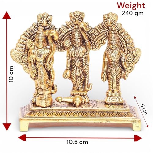 KridayKraft Shri Ram Darbar Metal Statue for Pooja,Lord Rama Laxman Sita & Hanuman Murti Religious Idol for Home,Office Decor,Shopiece Figurines,Gift Article... - Image 2