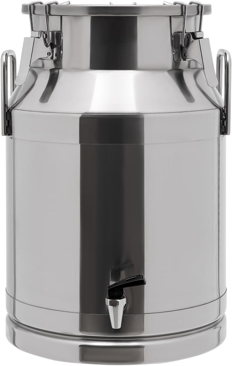 CHALIGHT 30L/7.93Gal Gallon Stainless Steel Milk Can 201 Stainless Steel Milk Jug Sealed Bucket Wine Pail Bucket Milk Can Liquid Storage Container w/Faucet & Sealed Lid for Milk Wine Water Liquid - Image 1