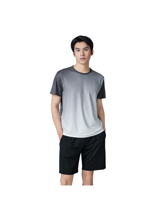 FANDIMU Vandimu Quick-dry Men's Sports Set Gradient Cool Fitness Shirt High-elastic Breathable Training Athletics Running Badminton Apparel - Image 4