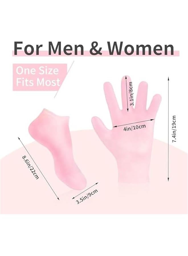 بيوينتي 2 زوج من القفازات الواقية من الرطوبة الجوارب مجموعة ، تنطبق على الجلد الجاف متصدع سيليكون الجوارب منتجع صحي ، سيليكون كعب المضادة للانزلاق الجوارب ، تليين اليدين ، كوربوس كالوسوم ، القدم الرعاية بعد العلاج - Image 2