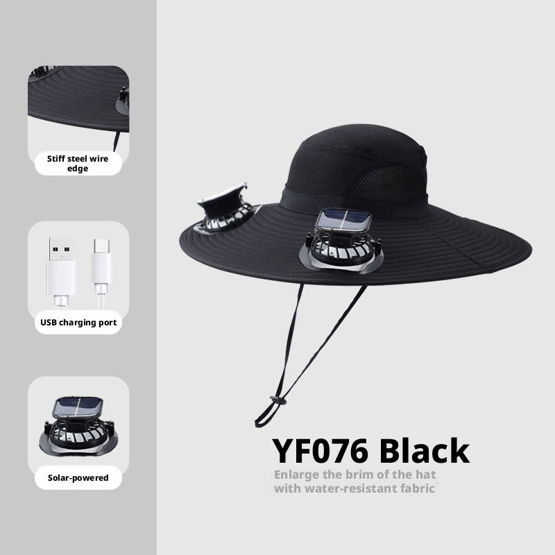 Solar Powered Sun Visor Hat with Fan for Men Outdoor Hiking Fishing Quick Dry Breathable - Image 5