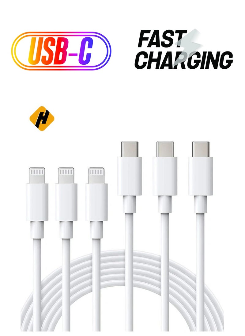HuHa USB C to Lightning Cable MFi Certified 3Pack 6FT Fast iPhone 13 Charger Cable - Lightning to Type C Cable Compatible with iPhone 13 12 Pro 11 Max XS XR 8 Plus SE 2020 iPad Pro  - Image 1