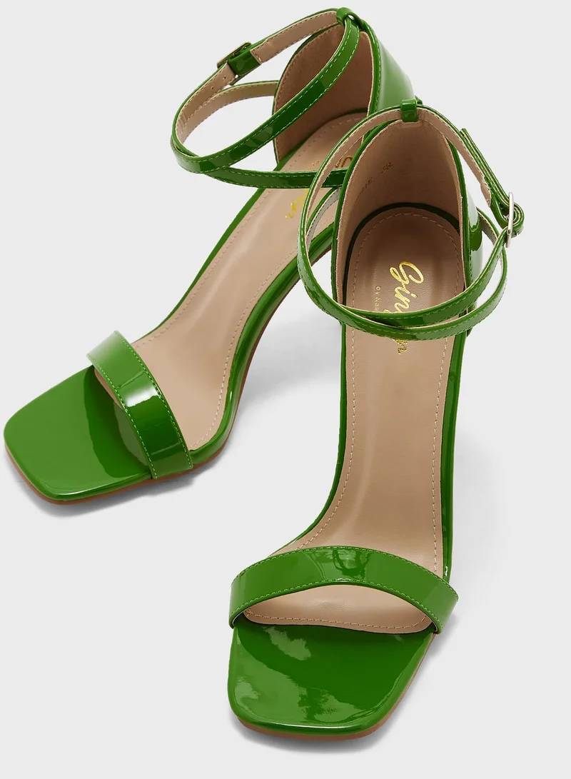 Ginger Ankle-Strap Patent Sandals