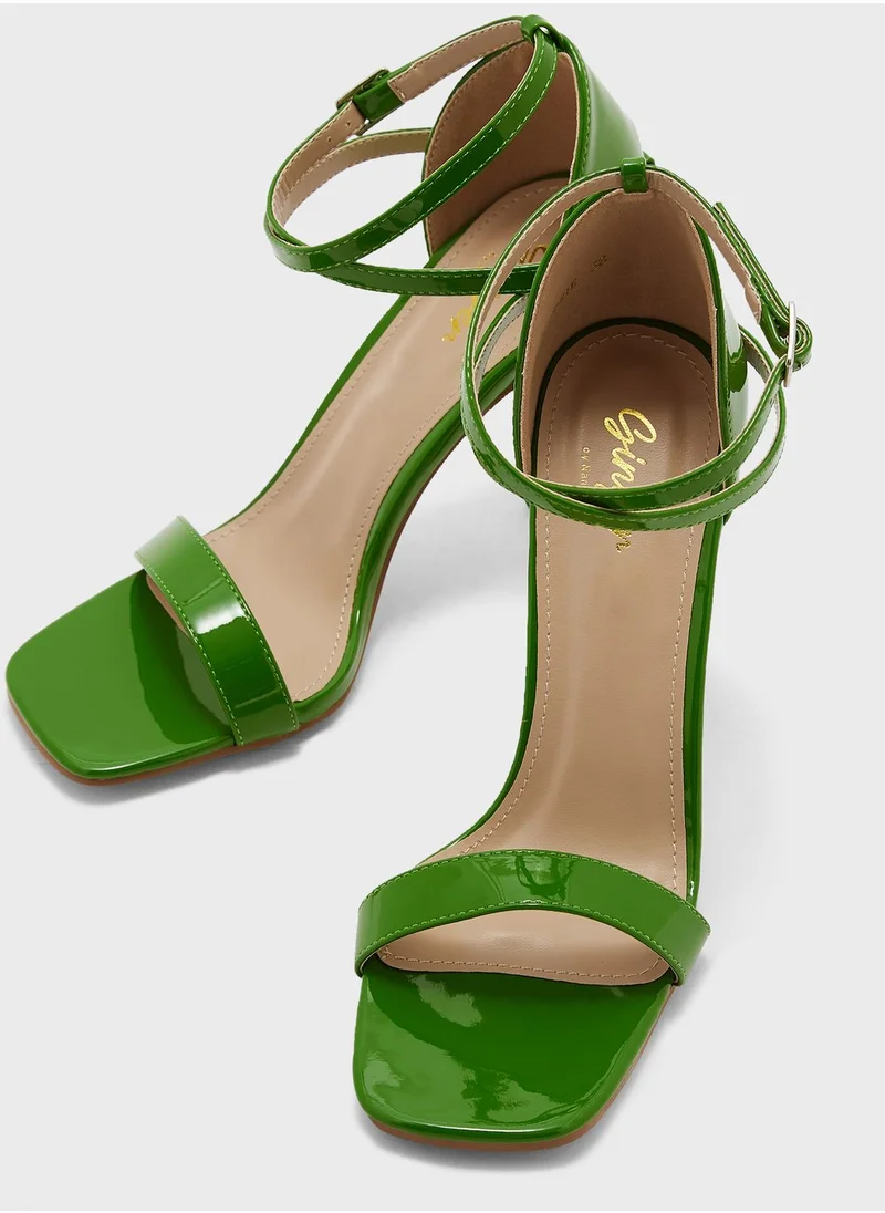 Ginger Ankle-Strap Patent Sandals