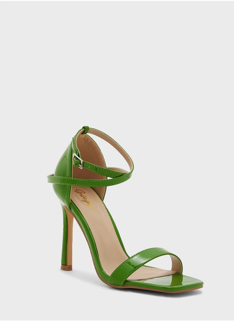 Ginger Ankle-Strap Patent Sandals