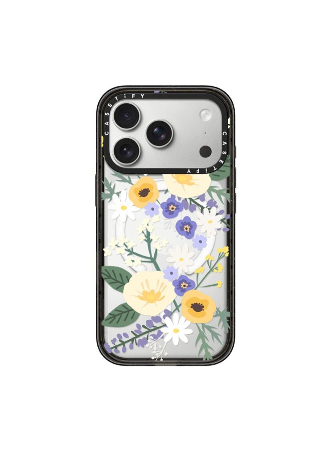 Casetify IMPACT Case w/ Magsafe for Apple iPhone 17 Pro 6.3" 2025 | 8.2-Ft Drop Protection, Fashion Cover, Instagrammable, Slim Lightweight, Eco-Friendly, Wireless Charging - Veronica Floral/Black - Image 1