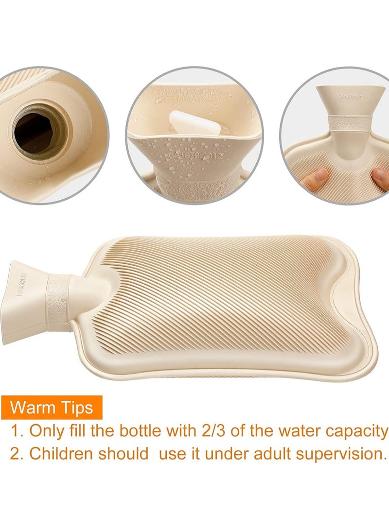 إسكدنيا كيس ماء ساخن في العلاجات الساخنة والباردة، كيس ماء ساخن سعة 2 لتر لتشنجات الدورة الشهرية، وتخفيف آلام الرقبة والكتف، وتدفئة أقدام اليد - Image 5