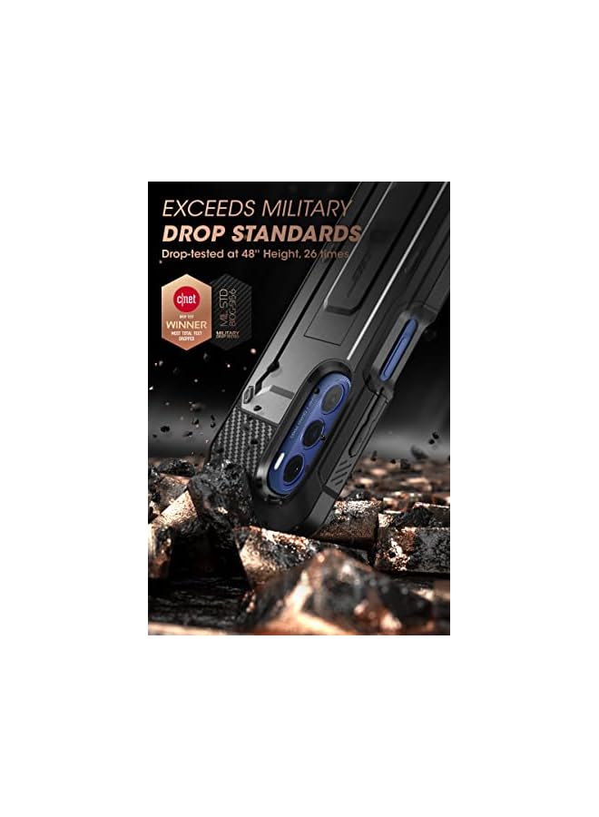 SupCase Unicorn Beetle Pro Series Case for Moto G Stylus 5G 2022 [Not Fit 4G Version], with Built-in Screen Protector Full-Body Rugged Belt Clip & Kickstand Case (Black) - Image 3