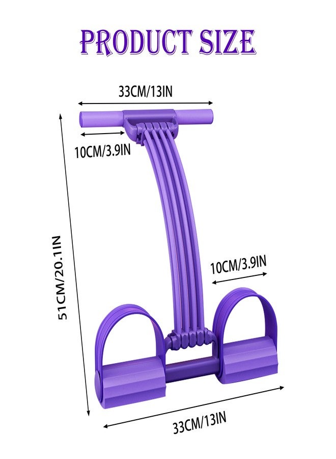 VKSG Multi-Function Tension Rope Band & Pedal Puller Resistance Band, 6-Tube Elastic Yoga Pedal Puller Resistance Band, for Abdomen/Waist/Arm/Leg Stretching Slimming Training (Purple-8 Tube) - Image 2