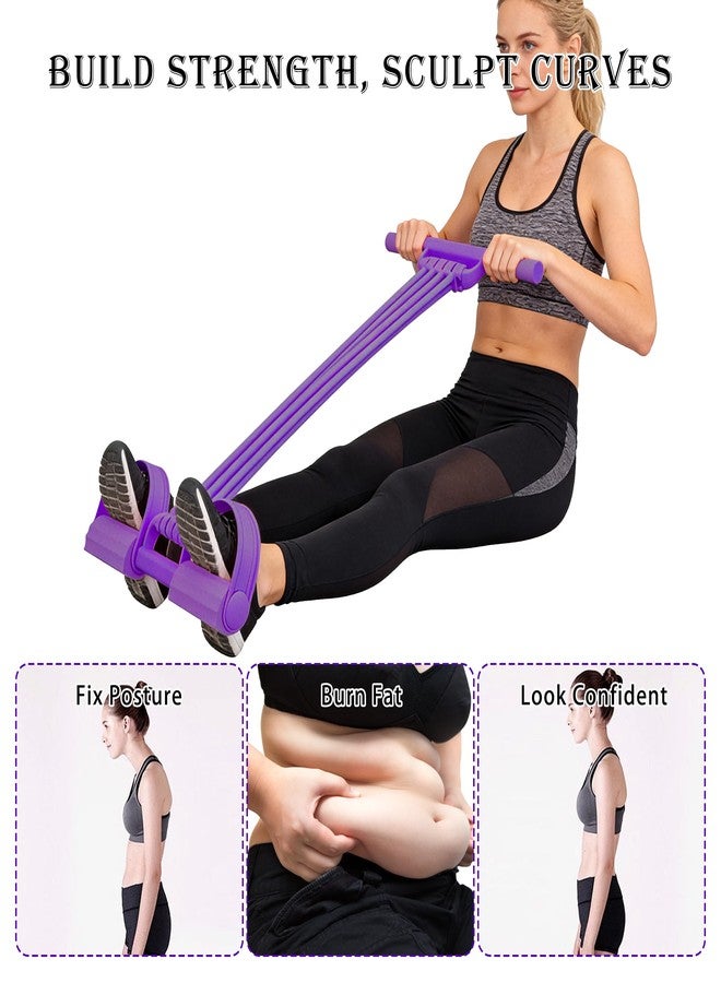 VKSG Multi-Function Tension Rope Band & Pedal Puller Resistance Band, 6-Tube Elastic Yoga Pedal Puller Resistance Band, for Abdomen/Waist/Arm/Leg Stretching Slimming Training (Purple-8 Tube) - Image 3