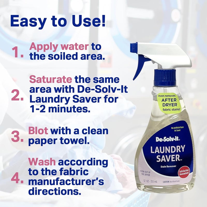 De-Solv-it Orange-Sol Laundry Saver, Instant Stain Remover for Laundry, Hair & Skin-Safe, 12-Ounce Wide usage compatibility - Image 5