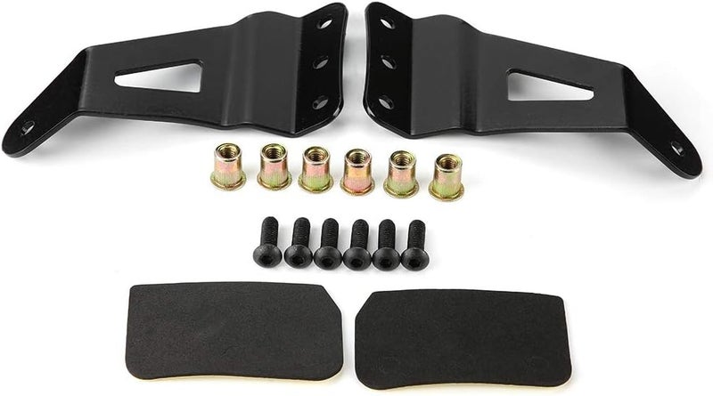 woobles Curved LED Light Bar Brackets, 52in 1 Pair of Upper Windshield Metal Lamp Support Bracket for Ford F250 F350 4WD 2WD 1999‑2015 - Image 1