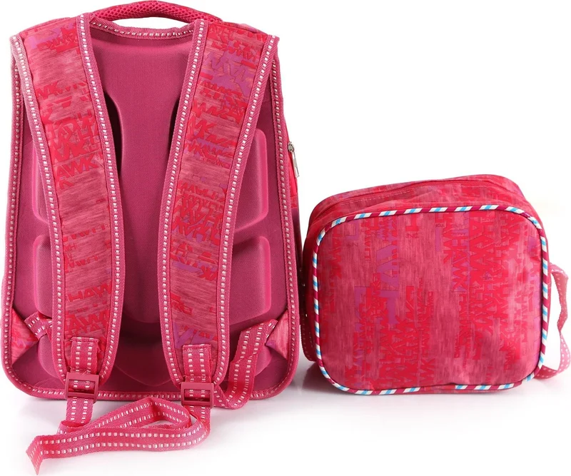 ماشو تريند Pink Fabric Stripe Patterned Elsa Bag Nutrition Water Bottle School Bag Frozen Bag