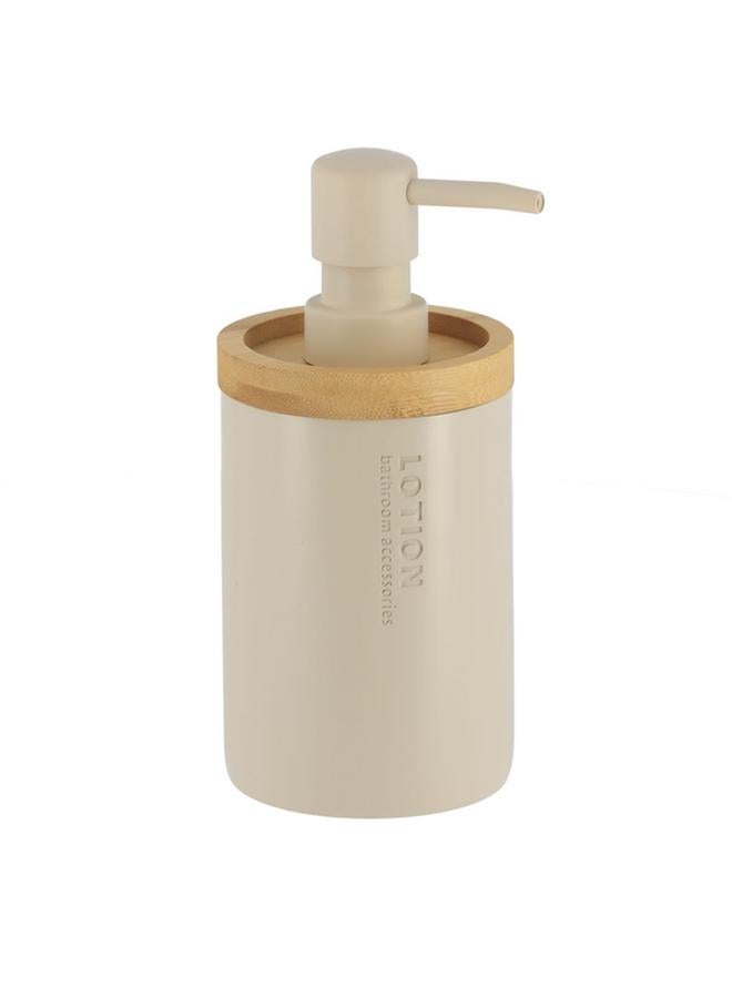 Tendance Polyresin And Bamboo Liquid Soap Dispenser Beige And Brown 280Ml 62101161 - Image 1