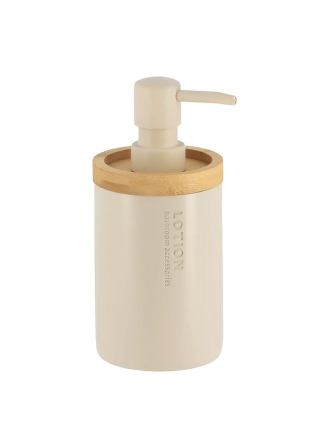Tendance Polyresin And Bamboo Liquid Soap Dispenser Beige And Brown 280Ml 62101161 - Image 2
