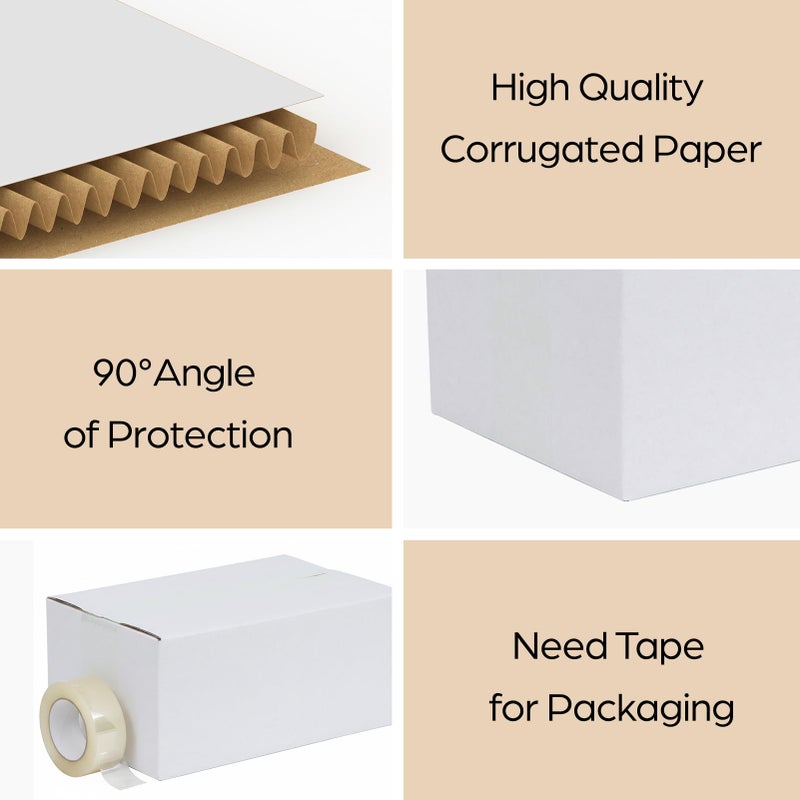 RLAVBL 9x6x4 Shipping Boxes Set of 40, White Corrugated Cardboard Box for Packing, Mailing, Business - Image 3