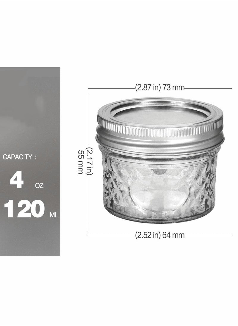 SYOSI Ma son Jars, Canning Jars Jelly Jars With Lids, Ideal for Jam, Honey, Wedding Favors, Shower Favors, for Canning, Preserving, Meal Prep 12, Diamond, 12, Ma son Jars  - Image 2