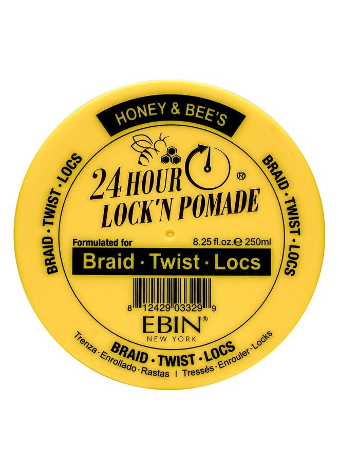 EBIN NEW YORK 24 HOUR LOCK'N POMADE Braid Formula, Honey & Bee's, 8.25 Oz | Great for Braiding, Twisting, Edges, No Residue, No Flaking, Extreme Firm Hold, High Shine, Honey Scented  - Image 1