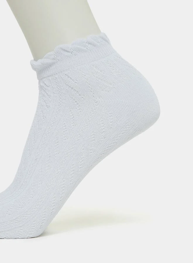 Styli Pack of 5 - Textured Knit Ankle Length Socks